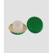 Bottle Crown Caps 29mm diameter with Plastic Undercap Green (200)